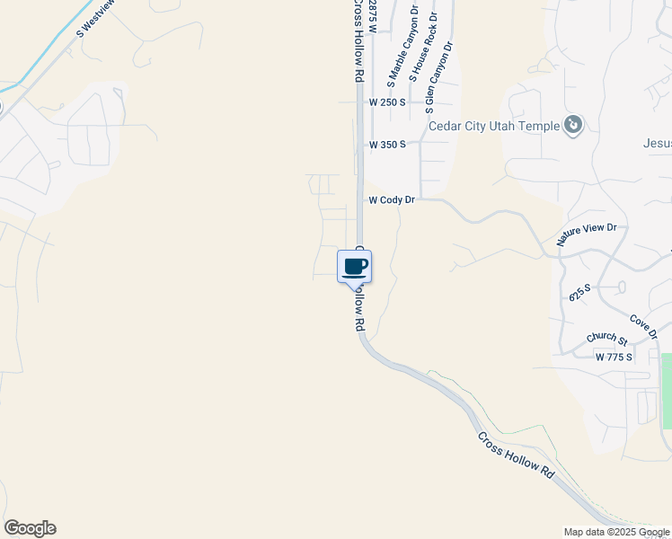 map of restaurants, bars, coffee shops, grocery stores, and more near 2954 West Lagrand Street in Cedar City