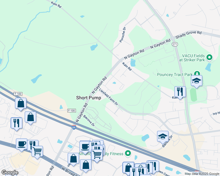 map of restaurants, bars, coffee shops, grocery stores, and more near 12330 Smith Grove Court in Glen Allen