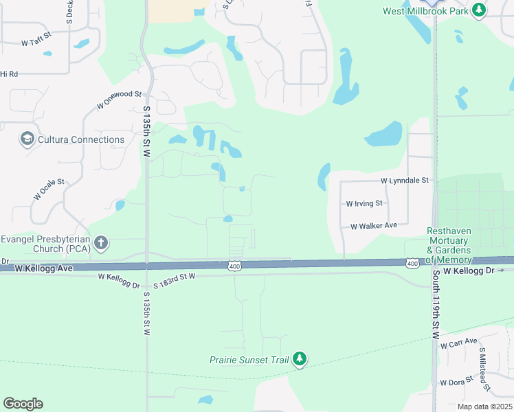 map of restaurants, bars, coffee shops, grocery stores, and more near 13020 Westshore Dr in Wichita