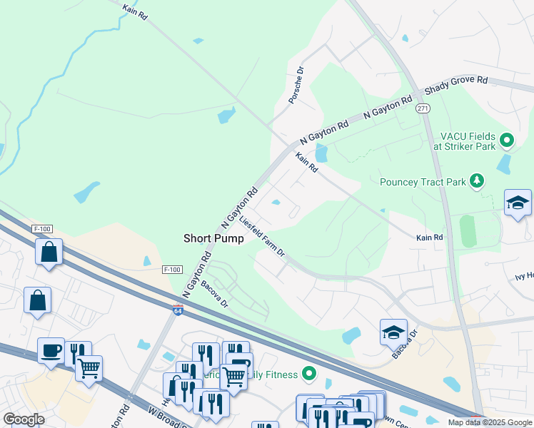 map of restaurants, bars, coffee shops, grocery stores, and more near 12330 Smith Grove Court in Glen Allen