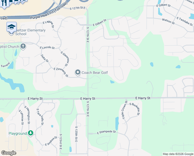 map of restaurants, bars, coffee shops, grocery stores, and more near 12830 East Zimmerly Street in Wichita