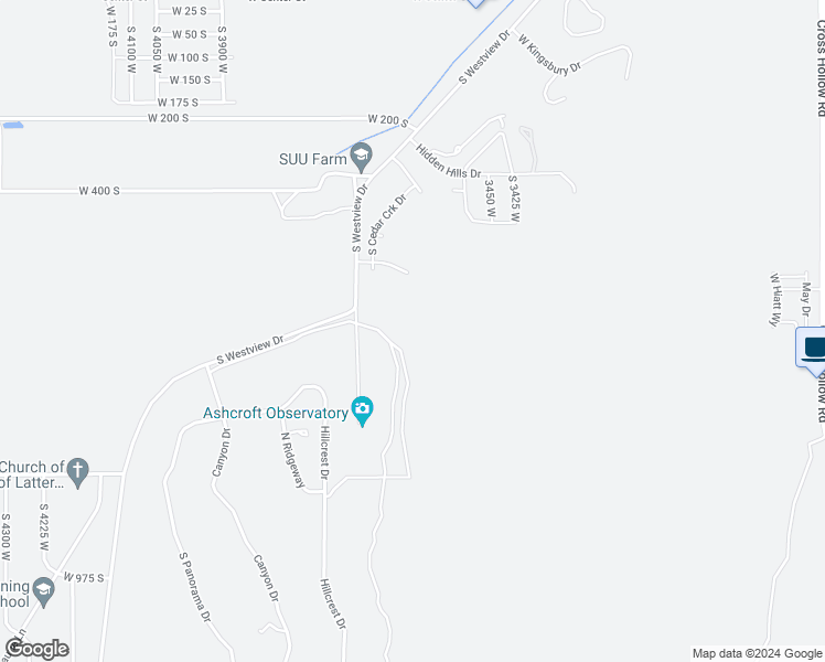 map of restaurants, bars, coffee shops, grocery stores, and more near 561 South Foundation Trail in Cedar City