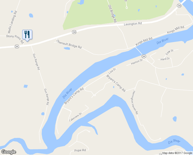 map of restaurants, bars, coffee shops, grocery stores, and more near 678 Bryant's Camp Road in Lancaster