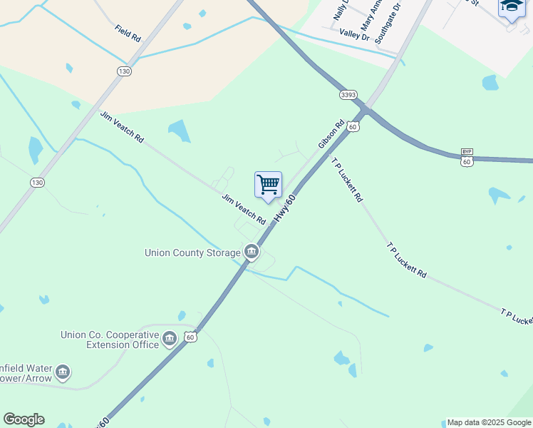 map of restaurants, bars, coffee shops, grocery stores, and more near 1380 U.S. 60 in Morganfield