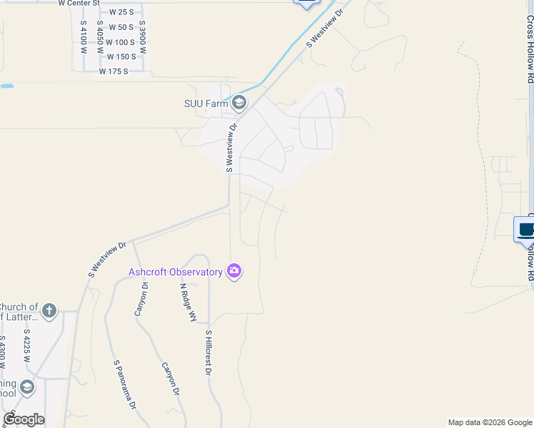 map of restaurants, bars, coffee shops, grocery stores, and more near 547 South Foundation Trail in Cedar City