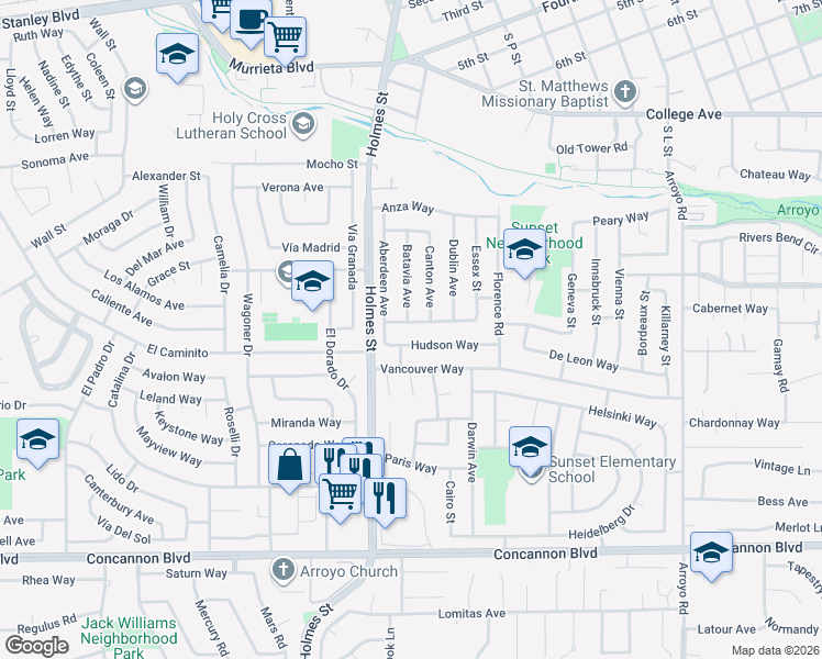 map of restaurants, bars, coffee shops, grocery stores, and more near 1307 Columbus Avenue in Livermore