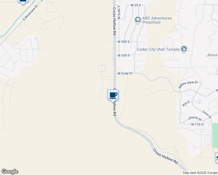 map of restaurants, bars, coffee shops, grocery stores, and more near 436 Cross Hollow Road in Cedar City