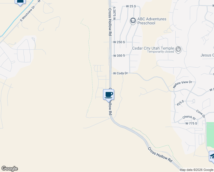 map of restaurants, bars, coffee shops, grocery stores, and more near 436 Cross Hollow Road in Cedar City