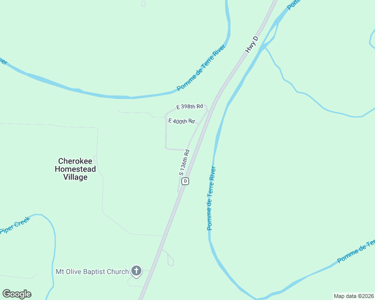 map of restaurants, bars, coffee shops, grocery stores, and more near 4029 South 136th Road in Bolivar