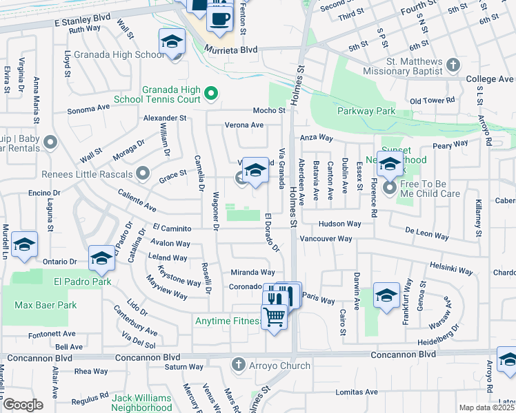 map of restaurants, bars, coffee shops, grocery stores, and more near 1001 Elaine Avenue in Livermore