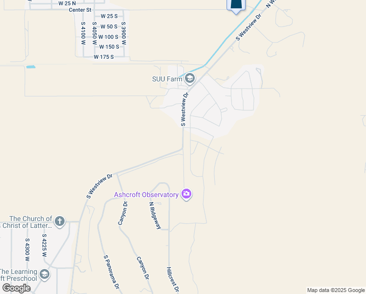 map of restaurants, bars, coffee shops, grocery stores, and more near 451 South Westview Drive in Cedar City