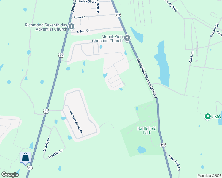 map of restaurants, bars, coffee shops, grocery stores, and more near 110A Battlefield Circle in Richmond