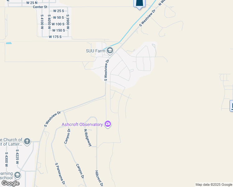 map of restaurants, bars, coffee shops, grocery stores, and more near 451 South Westview Drive in Cedar City