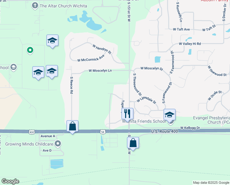 map of restaurants, bars, coffee shops, grocery stores, and more near 15300-15398 Lyndale in Goddard
