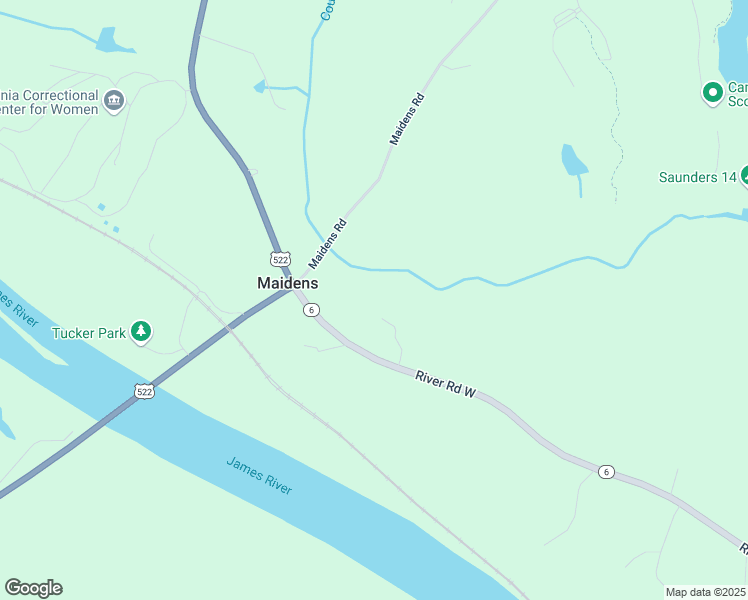 map of restaurants, bars, coffee shops, grocery stores, and more near 1509 Point Meadows Court in Maidens