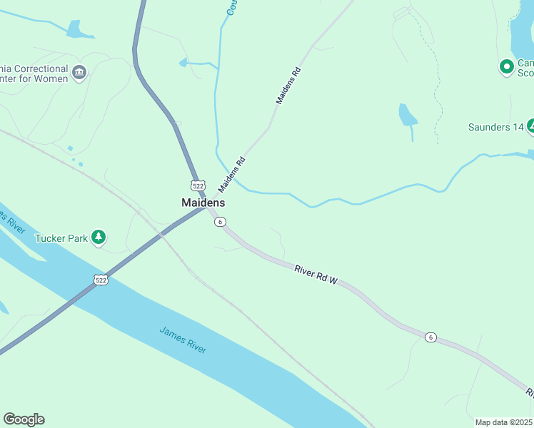 map of restaurants, bars, coffee shops, grocery stores, and more near 1509 Point Meadows Court in Maidens