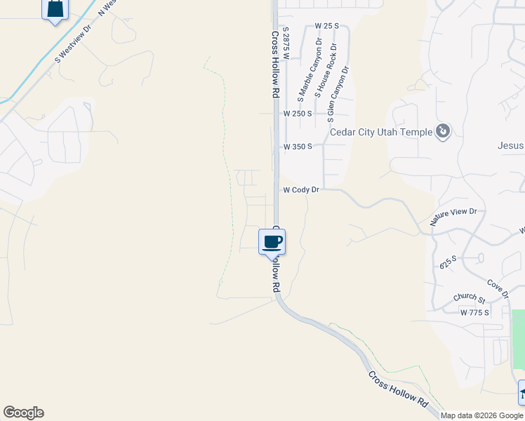 map of restaurants, bars, coffee shops, grocery stores, and more near 436 Cross Hollow Road in Cedar City