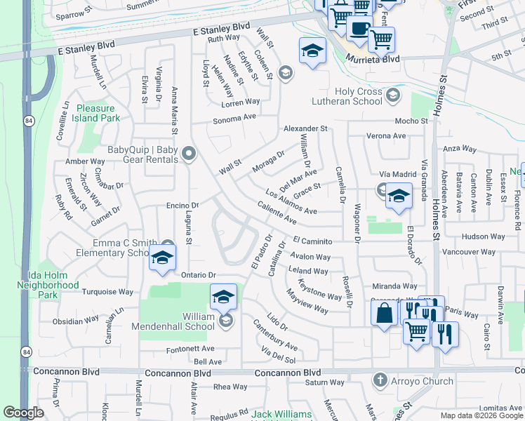 map of restaurants, bars, coffee shops, grocery stores, and more near 1083 Andalucia Street in Livermore