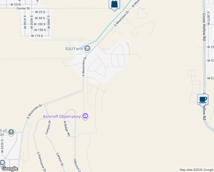 map of restaurants, bars, coffee shops, grocery stores, and more near 503 South Renze Adams Street in Cedar City