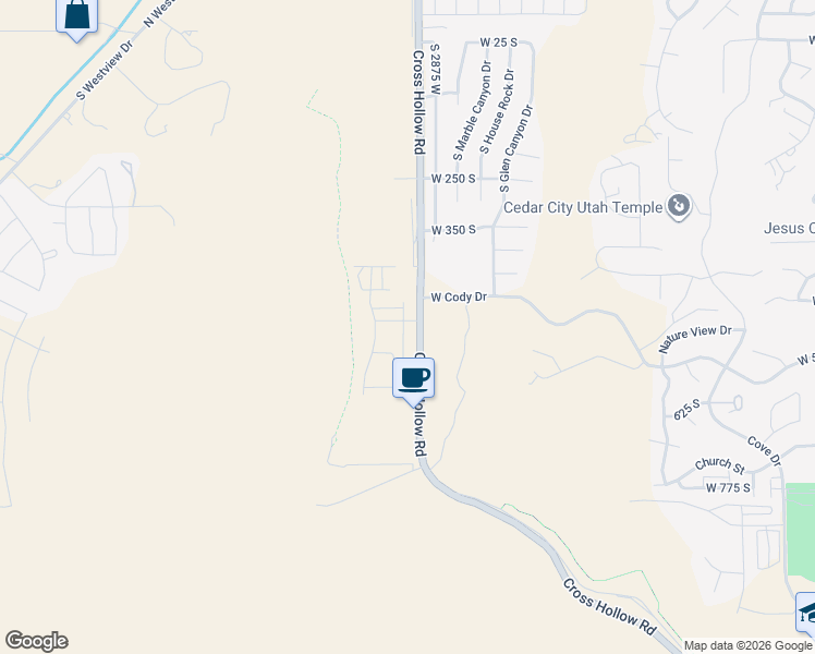 map of restaurants, bars, coffee shops, grocery stores, and more near 436 Cross Hollow Road in Cedar City