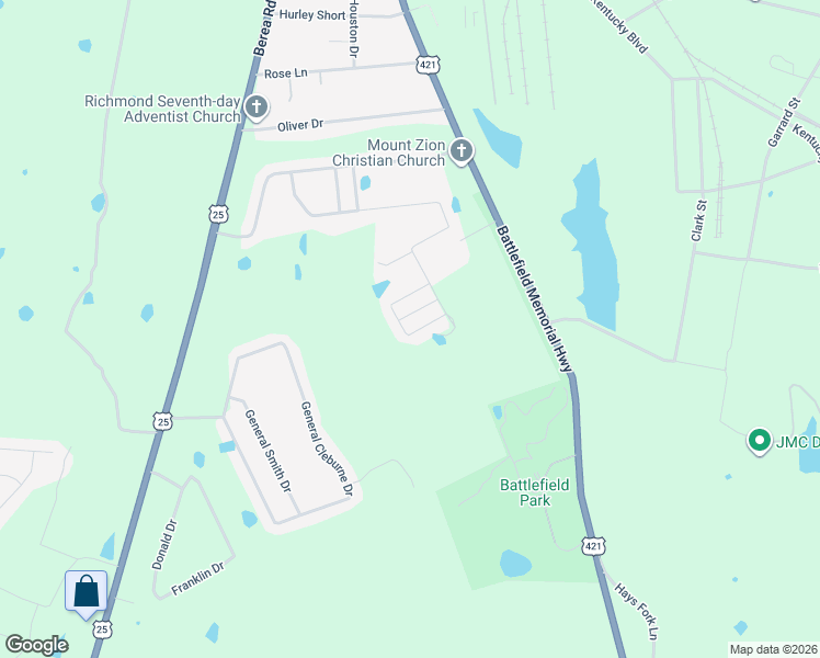 map of restaurants, bars, coffee shops, grocery stores, and more near 110A Battlefield Circle in Richmond