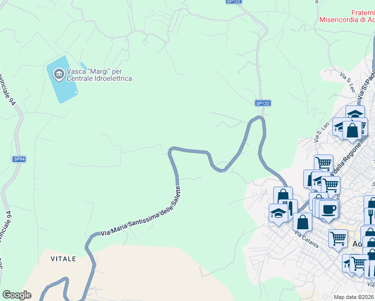 map of restaurants, bars, coffee shops, grocery stores, and more near in Metropolitan city of Catania