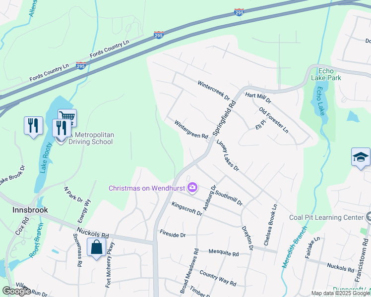 map of restaurants, bars, coffee shops, grocery stores, and more near 9813 Olde Milbrooke Way in Glen Allen