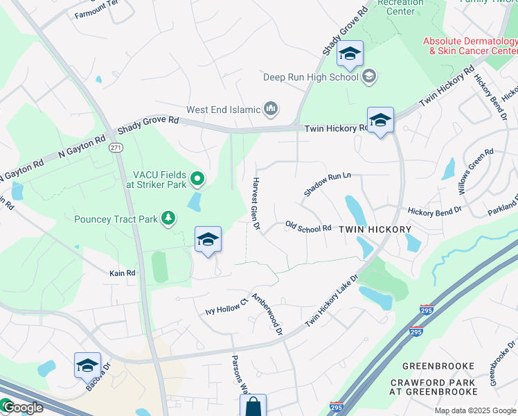 map of restaurants, bars, coffee shops, grocery stores, and more near 5216 Harvest Glen Drive in Glen Allen