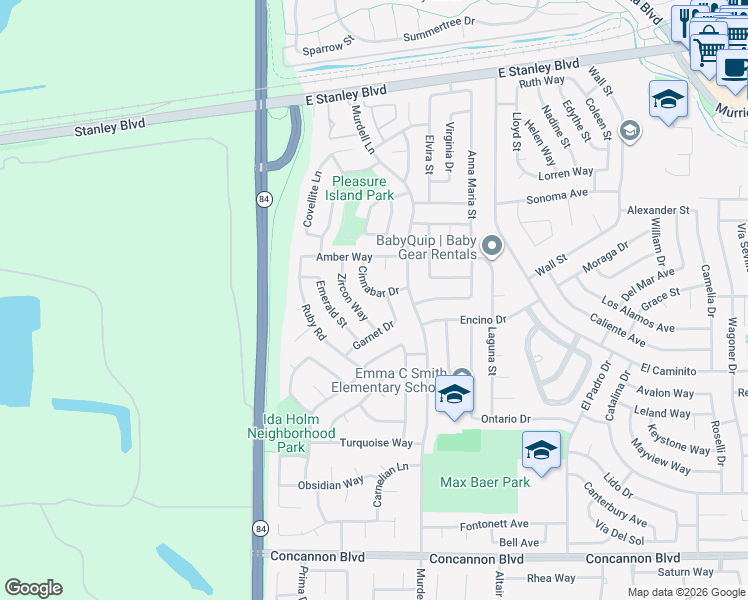 map of restaurants, bars, coffee shops, grocery stores, and more near 563 Cinnabar Drive in Livermore
