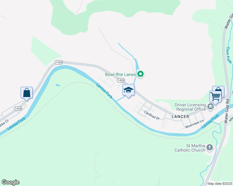 map of restaurants, bars, coffee shops, grocery stores, and more near 79 Sparrow Street in Prestonsburg