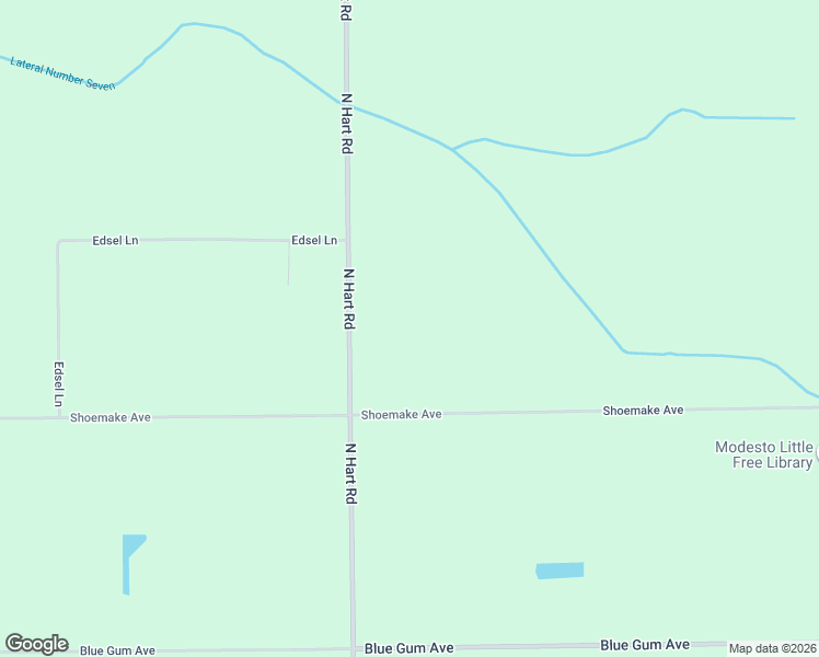 map of restaurants, bars, coffee shops, grocery stores, and more near 2266 North Hart Road in Modesto