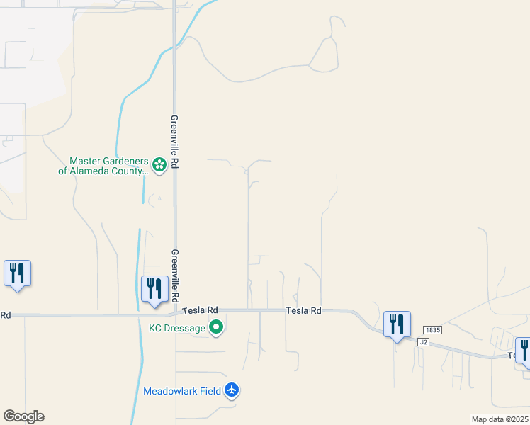 map of restaurants, bars, coffee shops, grocery stores, and more near 3784 Jerrold Road in Livermore