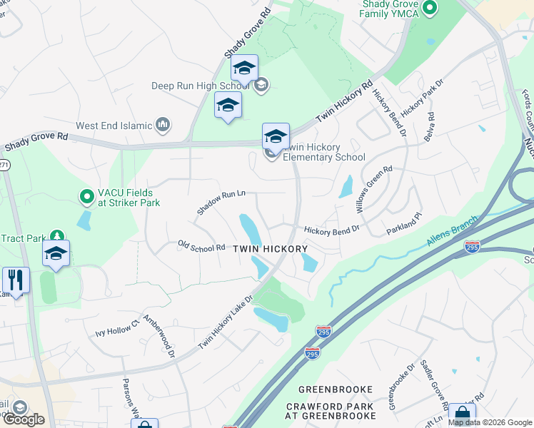 map of restaurants, bars, coffee shops, grocery stores, and more near 4800 Hearthstone Road in Glen Allen