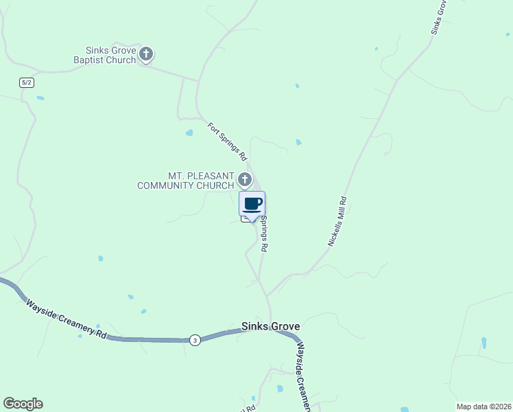 map of restaurants, bars, coffee shops, grocery stores, and more near 300 Fort Springs Road County Rt 5 in Sinks Grove