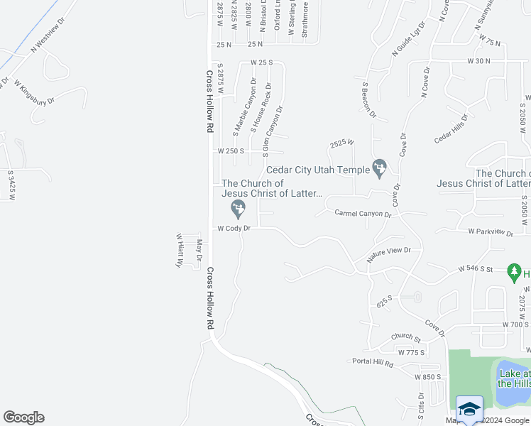 map of restaurants, bars, coffee shops, grocery stores, and more near 2745 West 375 South in Cedar City