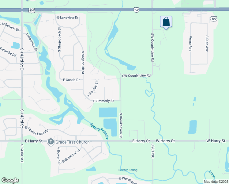 map of restaurants, bars, coffee shops, grocery stores, and more near 1249 South Brookhaven Street in Wichita