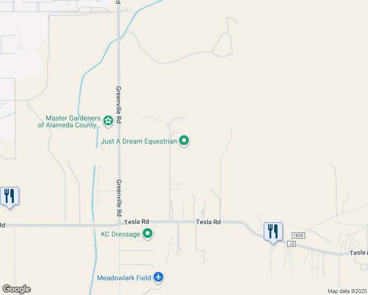 map of restaurants, bars, coffee shops, grocery stores, and more near 3784 Jerrold Road in Livermore