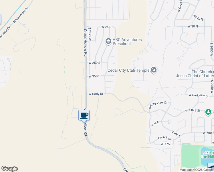 map of restaurants, bars, coffee shops, grocery stores, and more near 2760 West 425 South in Cedar City