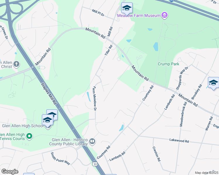 map of restaurants, bars, coffee shops, grocery stores, and more near 10405 Brennen Robert Court in Glen Allen