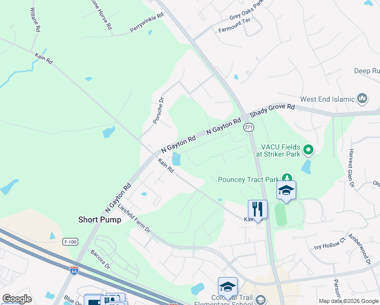 map of restaurants, bars, coffee shops, grocery stores, and more near 4784 Minor Road in Glen Allen