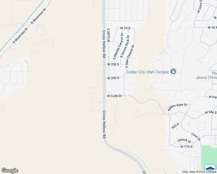 map of restaurants, bars, coffee shops, grocery stores, and more near Cross Hollow Road in Cedar City