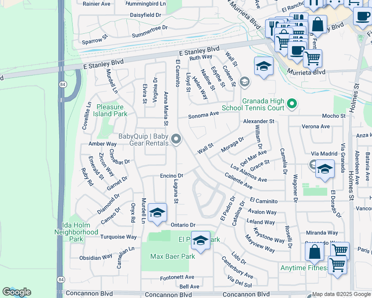 map of restaurants, bars, coffee shops, grocery stores, and more near 427 El Caminito in Livermore