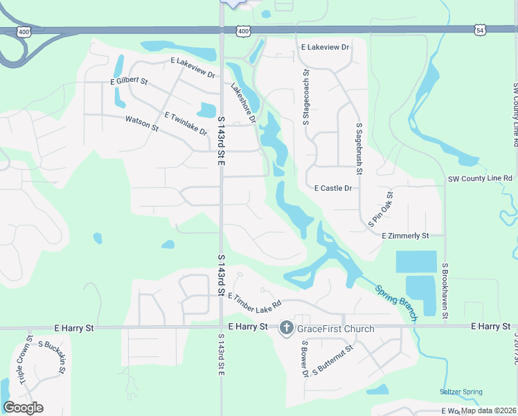 map of restaurants, bars, coffee shops, grocery stores, and more near 14511 East Spring Valley Circle in Wichita