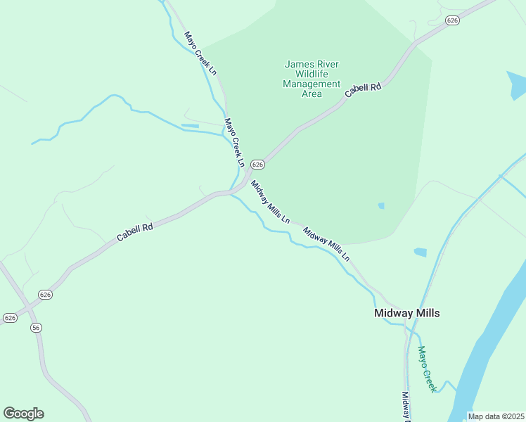 map of restaurants, bars, coffee shops, grocery stores, and more near 112 Midway Mills Lane in Wingina