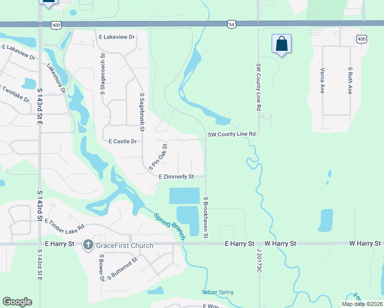 map of restaurants, bars, coffee shops, grocery stores, and more near 1249 South Brookhaven Street in Wichita