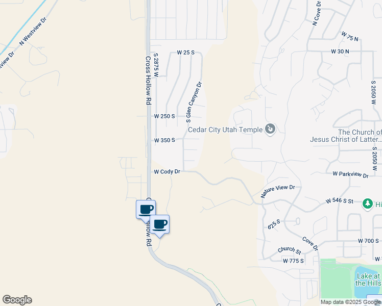 map of restaurants, bars, coffee shops, grocery stores, and more near 2745 W 375 S in Cedar City