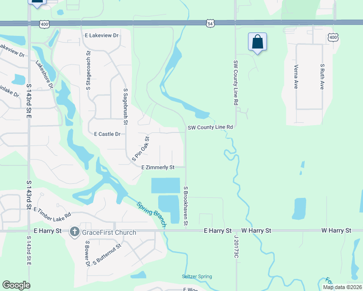 map of restaurants, bars, coffee shops, grocery stores, and more near 1249 South Brookhaven Street in Wichita