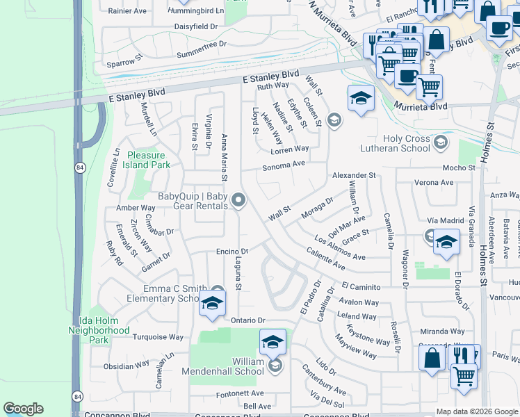 map of restaurants, bars, coffee shops, grocery stores, and more near 426 El Caminito in Livermore