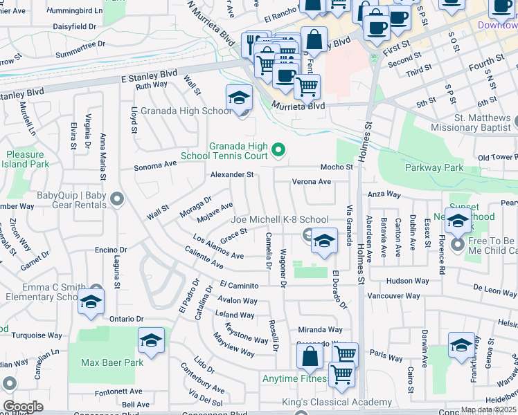 map of restaurants, bars, coffee shops, grocery stores, and more near 881 Camelia Drive in Livermore