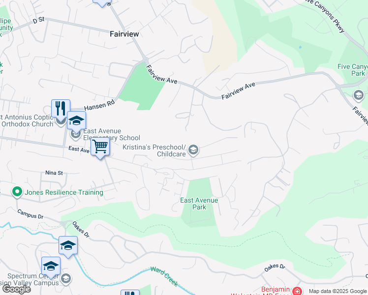 map of restaurants, bars, coffee shops, grocery stores, and more near 3246 Saddle Drive in Hayward